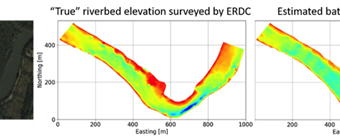 Savannah River Bathymetry estimation using surface flow velocity